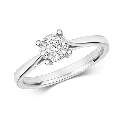 Shine Bright with Our Diamond Brilliant Set Engagement Ring in 9ct Gold - Sarraf Jewellers