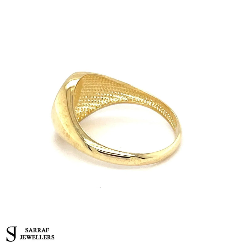 Signet Ring, Gold Ring, Genuine Solid Gold Ring, 9ct Yellow Gold, 10mm Men's Woman Ring, Round, Pinky Ring - Sarraf Jewellers