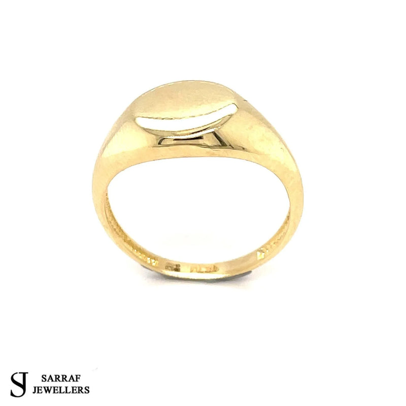 Signet Ring, Gold Ring, Genuine Solid Gold Ring, 9ct Yellow Gold, 10mm Men's Woman Ring, Round, Pinky Ring - Sarraf Jewellers