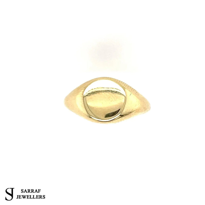 Signet Ring, Gold Ring, Genuine Solid Gold Ring, 9ct Yellow Gold, 10mm Men's Woman Ring, Round, Pinky Ring - Sarraf Jewellers