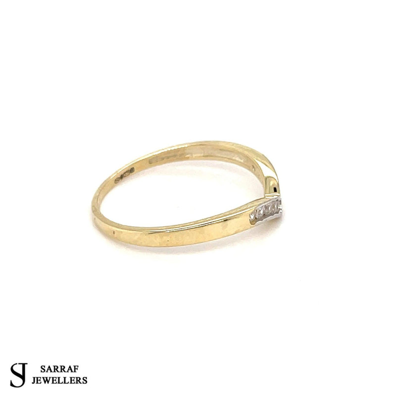 Wishbone Eternity Ring, 9ct Yellow Gold Ring, Stacking Ring, Chevron Ring, Minimalist Ring - Sarraf Jewellers